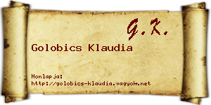 Golobics Klaudia névjegykártya