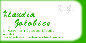 klaudia golobics business card